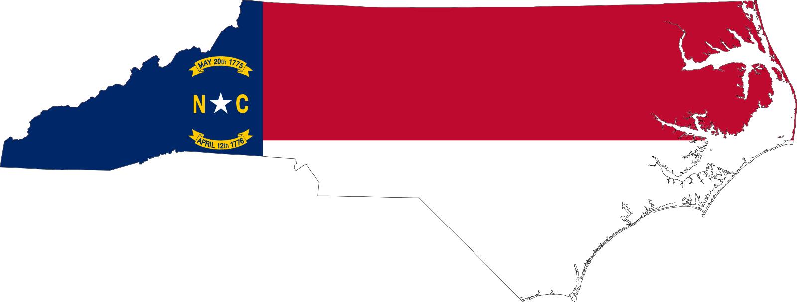 North Carolina Flag Map
